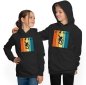 Preview: Hooded Skater Sweater Kids Hoodie - Jumping Retro Skater with Skate Lettering i546